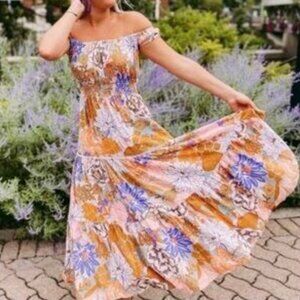 Anthropologie Abel The Label Summer Romance Maxi Tiered Floral dress